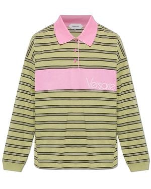 Versace Tops ,Groen ,Katoen Lange Mouwen Poloshirt