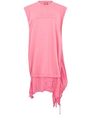 DIESEL Jurk Met Geborduurd Logo - Roze