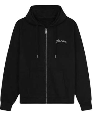 flâneur Hoodies & Sweatvesten ,Zwart ,Katoen Signature Zip-Up Hoodie