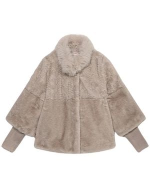 Oltre Jassen ,Grijs ,Polyester Jas Met Dubbel Bewerkte, Pluizige Stof