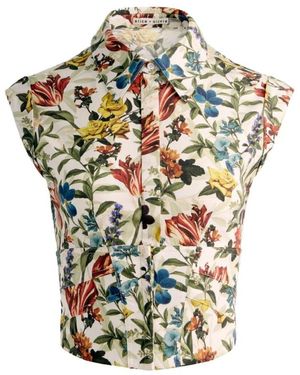 Alice + Olivia Overhemden ,Veelkleurig ,Katoen Kim Corset Top - Groen