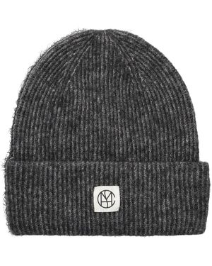 Moss Copenhagen Grijze Wollen Beanie Voor Winterdagen - Grijs