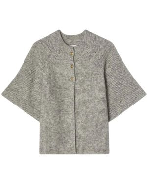 BUSNEL Vilanie Kurzarm-Mohair-Cardigan - Grau