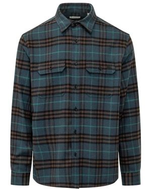 Burberry Overhemden ,Blauw ,Gekreepte Blouse Met Lange Mouwen