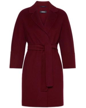 Max Mara Belted Coats - Rojo