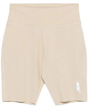 Autry Korte Broeken ,Polyester Biker Shorts - Naturel