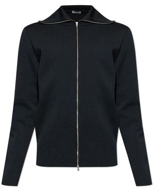 Jil Sander Hoodies & Sweatvesten ,Zwart ,Leer Turtleneck Sweatshirt - Blauw
