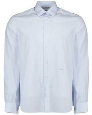 Dior Gestreept Poplin Overhemd - Blauw