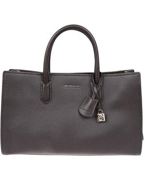 Michael Kors Schokoladenledertasche Mit Anhänger - Schwarz