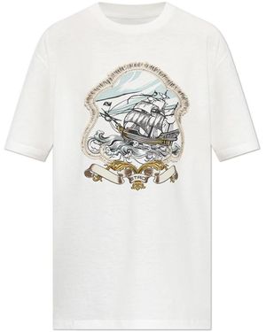 Etro Baumwoll-T-Shirt Mit Print - Weiß