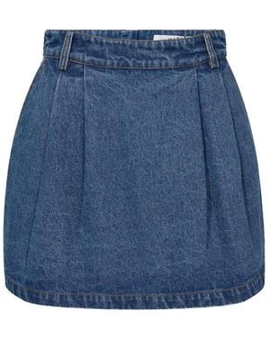 Haute L'Amitié Denim Plissé Rok - Blauw