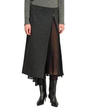 Semicouture Rokken ,Grijs ,Polyester Topaz Rok - Zwart