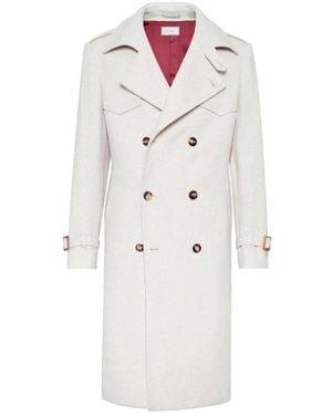 Brunello Cucinelli Double-Breasted Coats - White
