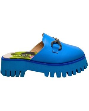 RICHMOND Heeled Mules - Blue