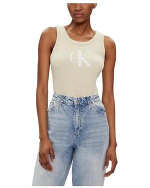 Calvin Klein Sleeveless Tops - Blauw