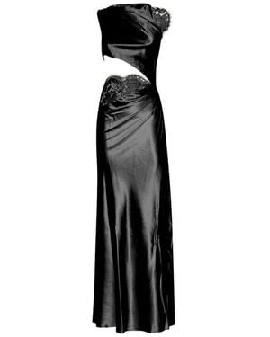 John Richmond One-Shoulder Draped Gown Mit Cut-Out - Schwarz