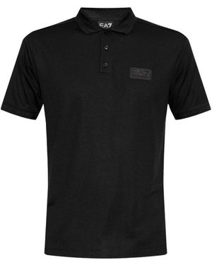 EA7 Tops ,Zwart ,Polyester Button Logo Polo
