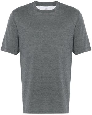 Brunello Cucinelli Hellgrauer Pullover Mit Rippenbund