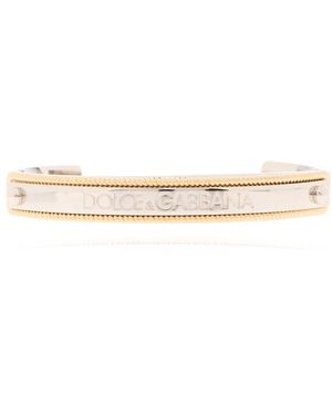 Dolce & Gabbana Accessoires ,Grijs ,Armband Met Logo - Naturel