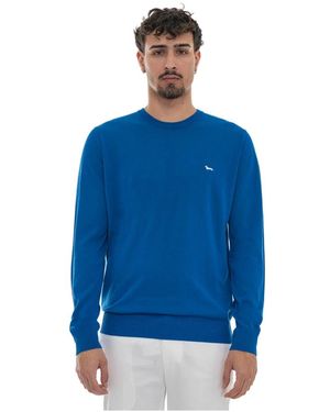 Harmont & Blaine Truien & Vesten ,Blauw ,Katoen Hrq 770 Ronde Hals Pullover