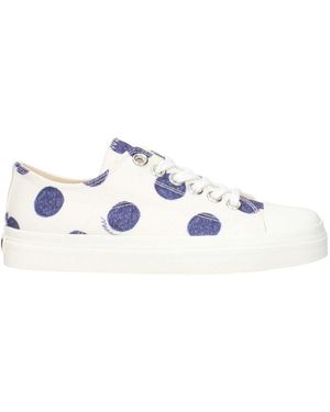 Moschino Weiße Stoff Low Tops Sneakers - Blau