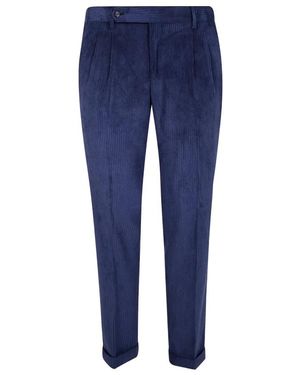 Barba Napoli Corduroy Stretch Broek - Blauw