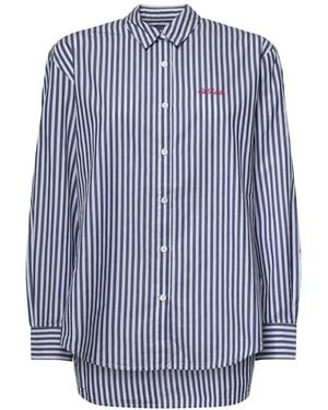 MC2 Saint Barth Overhemden ,Blauw ,Katoen Brigitte Embry Cotton Stripes