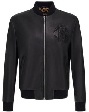 Roberto Cavalli Leather Jackets - Black