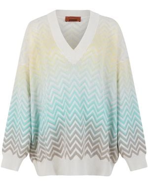 Missoni V-Neck Truien - Blauw