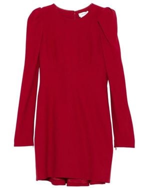 McQueen Rotes Puffärmel A-Linie Kleid