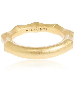 AllSaints Ring Mit Graviertem Logo - Mettallic