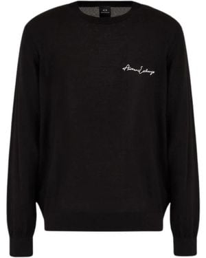ARMANI EXCHANGE Strickpullover Mit Rundhalsausschnitt - Schwarz
