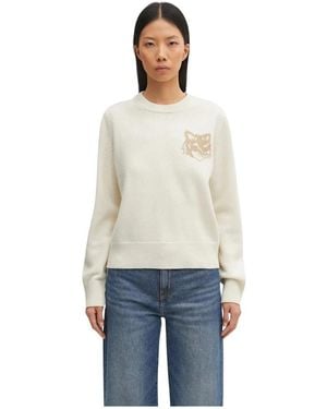 Maison Kitsuné Round-Neck Knitwear - Blanco