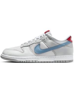 Nike Fitness ,Grijs ,Leer Dunk Low Surfer - Blauw