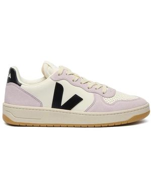 Veja Schoenen ,Paars ,Katoen V-10 Prime Sneakers - Wit