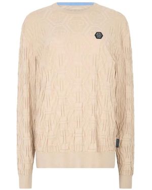 Philipp Plein Pullover Rundhals Ls - Natur