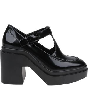 Robert Clergerie Schoenen ,Zwart ,Leer Vintage Mary Jane Met Dikke Hak