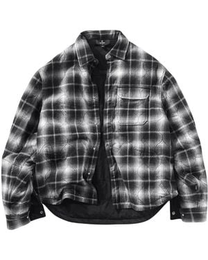 Represent Overhemden ,Zwart ,Katoen Logo Quilted Shirt