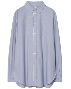 Rrd Oxford Jacquard Boyfriend-Overhemd - Blauw