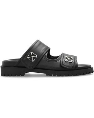Off-White c/o Virgil Abloh Leder-Schlappen Chicago - Schwarz