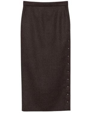 Max Mara Rokken ,Bruin ,Wol Rok Van Scheerwol