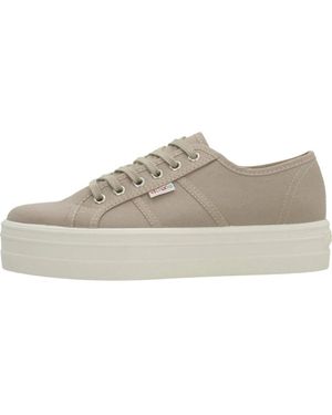 Victoria Weiße canvas-plateau-sneaker,platform canvas sneakers,weiße canvas plateau sneakers - Natur