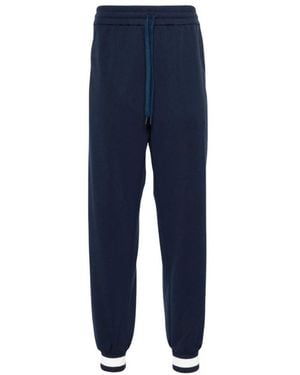 Gucci Lido Logo Print Knit Track Pants - Blauw