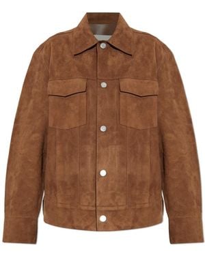 Ami Paris Leather Jackets - Brown