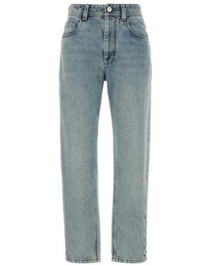 Brunello Cucinelli Ma095P5319 Baggy Tapered Broek - Blauw