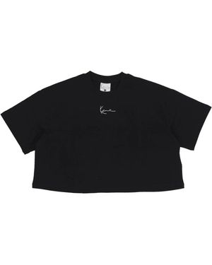 Karlkani Essentiële Crop Tee Korte Mouw T-Shirt - Zwart