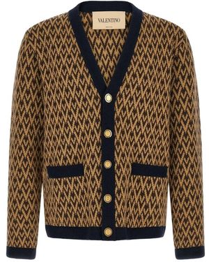 Valentino Toute La V Jacquard Cardigan - Braun