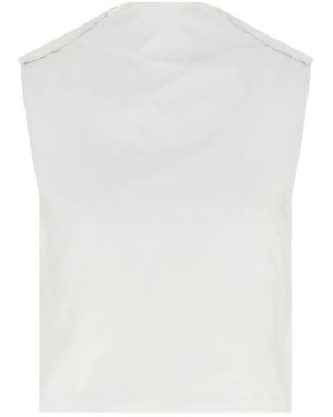 ARMARIUM Glenda Melange Baumwolljersey Top - Weiß