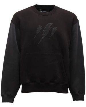 Neil Barrett Grauer Sweatshirt Mit Fleecefutter - Schwarz