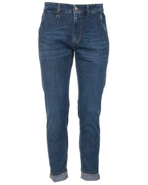 Siviglia Schmale Baumwollhose Mit Taschen - Blau